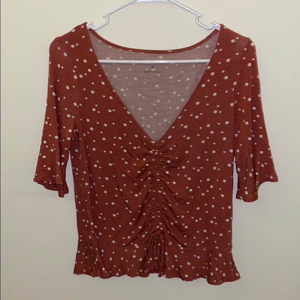 Aeropostale Pinky-Orange polkadot Scrunched Tee